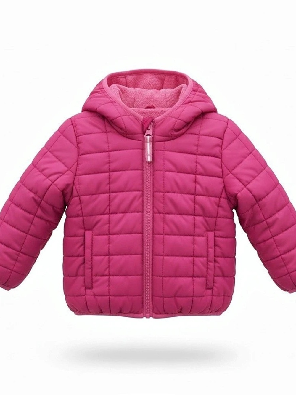 Cat & Jack Toddler Girls Hooded Quilted Jacket Hot Pink Baby 12M